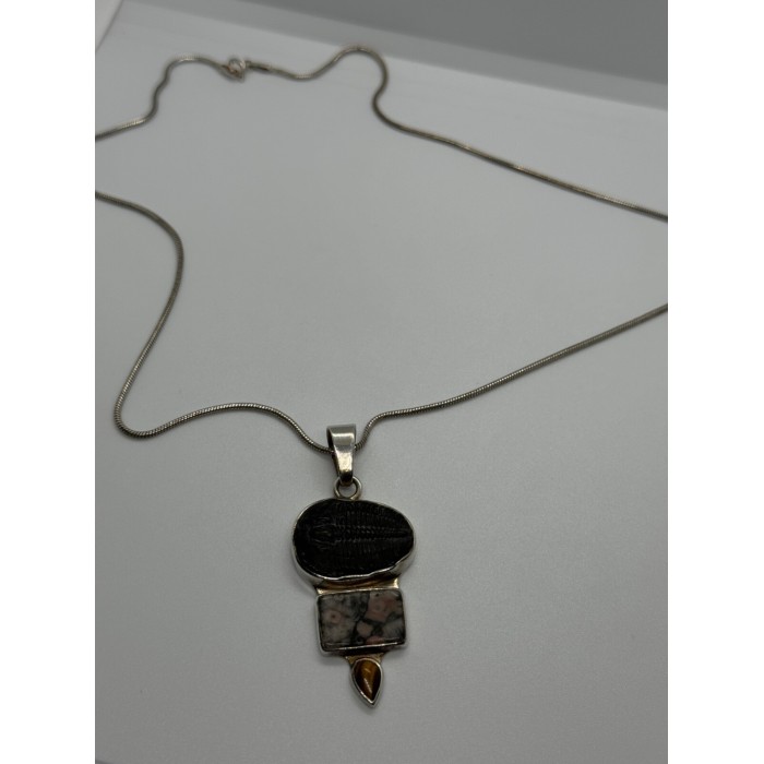 925 STERLING SILVER AGATE NECKLACE