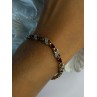 925 Sterling Silver Gold Plated Garnet Bracelet Length 7.5