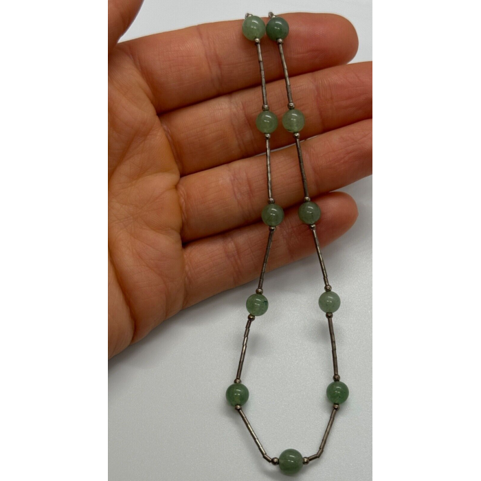 925 STERLING SILVER  NEPHRITE NECKLACE