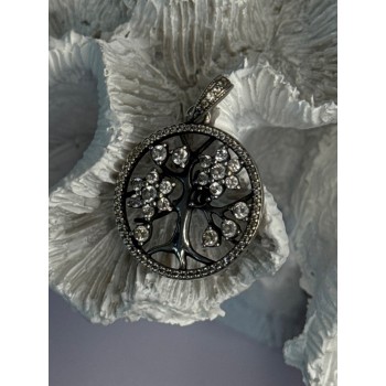 Authentic Pandora Tree Of Life 925 Sterling Silver CZ Pendant Length 1.30 Inch