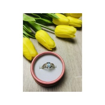 925 Sterling Silver Topaz Ring Size 8.5