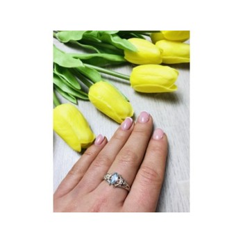 925 Sterling Silver Topaz Ring Size 8.5