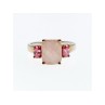 925 Sterling Silver Morganite & Spinel Ring Size 9