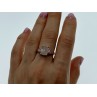 925 Sterling Silver Morganite & Spinel Ring Size 9