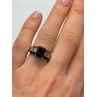 925 Sterling Silver Gold Plated Garnet & Goshenite Ring Size 6