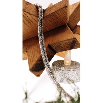 925 STERLING SILVER TANZANITE & CZ BRACELET SIZE 7.5 IN