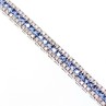925 STERLING SILVER TANZANITE & CZ BRACELET SIZE 7.5 IN