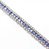 925 STERLING SILVER TANZANITE & CZ BRACELET SIZE 7.5 IN