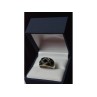 925 Sterling Silver Black Nephrite & Marcasites Ring Size 8