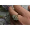 925 Sterling Silver Gold Plated Blue Spinel Ring Size 8