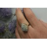 925 Sterling Silver Gold Plated Blue Spinel Ring Size 8