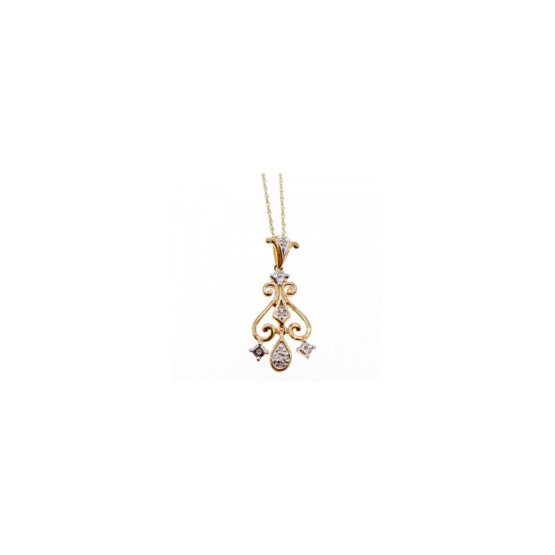 10K YELLOW GOLD DIAMONDS CHAIN WITH PENDANT