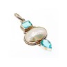 925 STERLING SILVER MOTHER OF PEARL & TOPAZ PENDANT