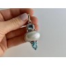 925 STERLING SILVER MOTHER OF PEARL & TOPAZ PENDANT