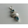 925 STERLING SILVER MOTHER OF PEARL & TOPAZ PENDANT