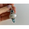 925 STERLING SILVER MOTHER OF PEARL & TOPAZ PENDANT