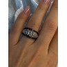 925 Sterling Silver Black Spinel Ring Size 7