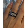 925 Sterling Silver Black Spinel Ring Size 7
