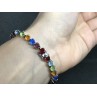 925 Sterling Silver Multicolor CZ Bracelet 7 In