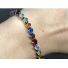 925 Sterling Silver Multicolor CZ Bracelet 7 In