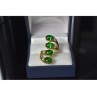 925 Sterling Silver Gold Plated Alpanite & CZ Ring Size 7