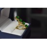925 Sterling Silver Gold Plated Alpanite & CZ Ring Size 7