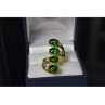 925 Sterling Silver Gold Plated Alpanite & CZ Ring Size 7