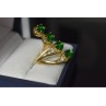 925 Sterling Silver Gold Plated Alpanite & CZ Ring Size 7