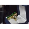 925 Sterling Silver Gold Plated Alpanite & CZ Ring Size 7