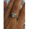 925 Sterling Silver Citrine & Beryl Ring Size 8.5