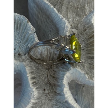 Shiny 925 Sterling Silver Cz Ring Size 7