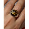 925 STERLING SILVER AMBER MEN'S RING SIZE 9
