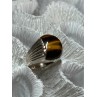 925 STERLING SILVER AMBER MEN'S RING SIZE 9