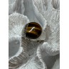 925 STERLING SILVER AMBER MEN'S RING SIZE 9