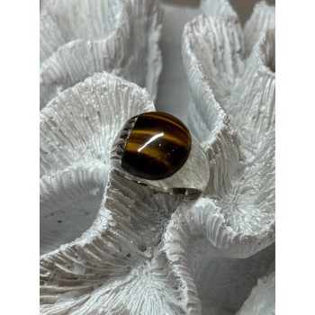 925 STERLING SILVER AMBER MEN'S RING SIZE 9