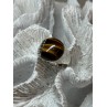 925 STERLING SILVER AMBER MEN'S RING SIZE 9