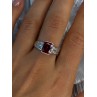 925 Sterling Silver Ruby & Beryl Ring Size 10