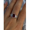 925 Sterling Silver Ruby & Beryl Ring Size 10