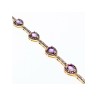 925 STERLING SILVER GOLD PLATED AMETHYST BRACELET SIZE 7.5 IN
