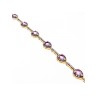 925 STERLING SILVER GOLD PLATED AMETHYST BRACELET SIZE 7.5 IN