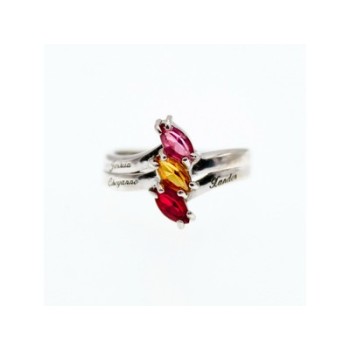 925 Sterling Silver Multicolor Spinel Ring Size 6.5