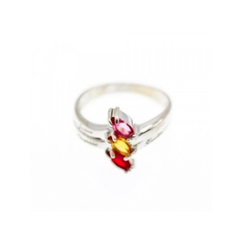 925 Sterling Silver Multicolor Spinel Ring Size 6.5
