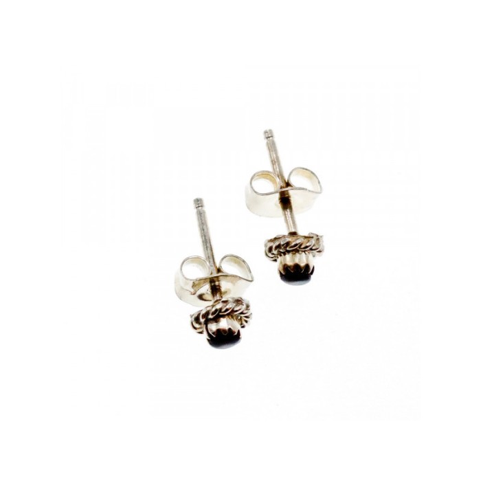 925 Sterling Silver Agate Stud Earrings