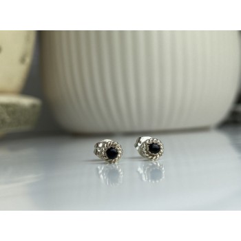 925 Sterling Silver Agate Stud Earrings