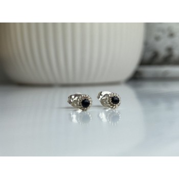 925 Sterling Silver Agate Stud Earrings