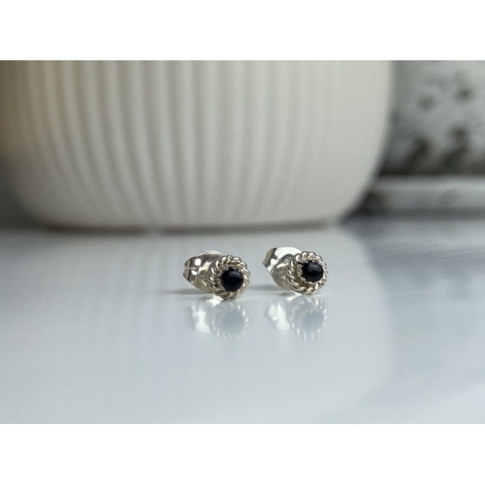 925 Sterling Silver Agate Stud Earrings