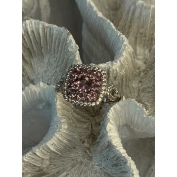 925 Sterling Silver Morganite & Beryl Ring Size 8