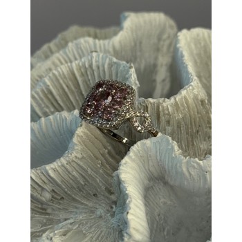 925 Sterling Silver Morganite & Beryl Ring Size 8
