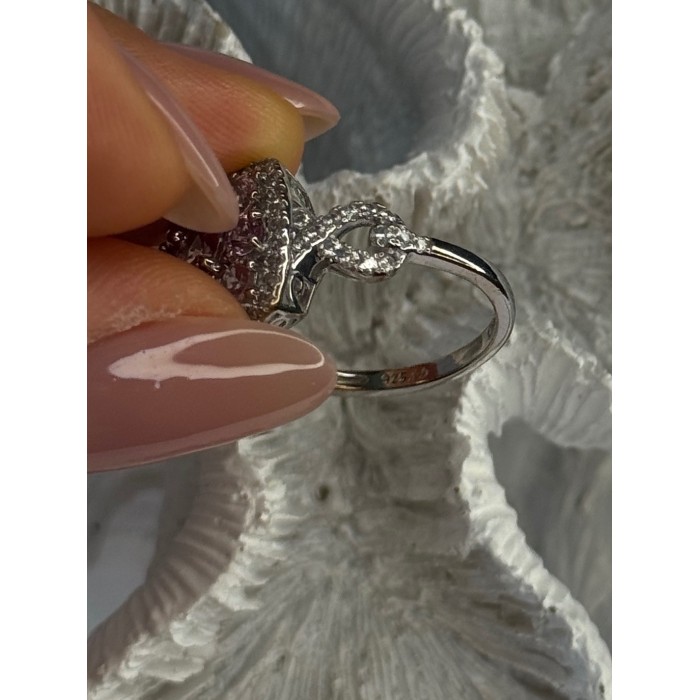 925 Sterling Silver Morganite & Beryl Ring Size 8