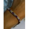 Lovely 925 Sterling Silver Amethyst Bracelet Length 7
